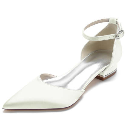 Bridal Shoes for Women with Pointed Toe and Low Heel