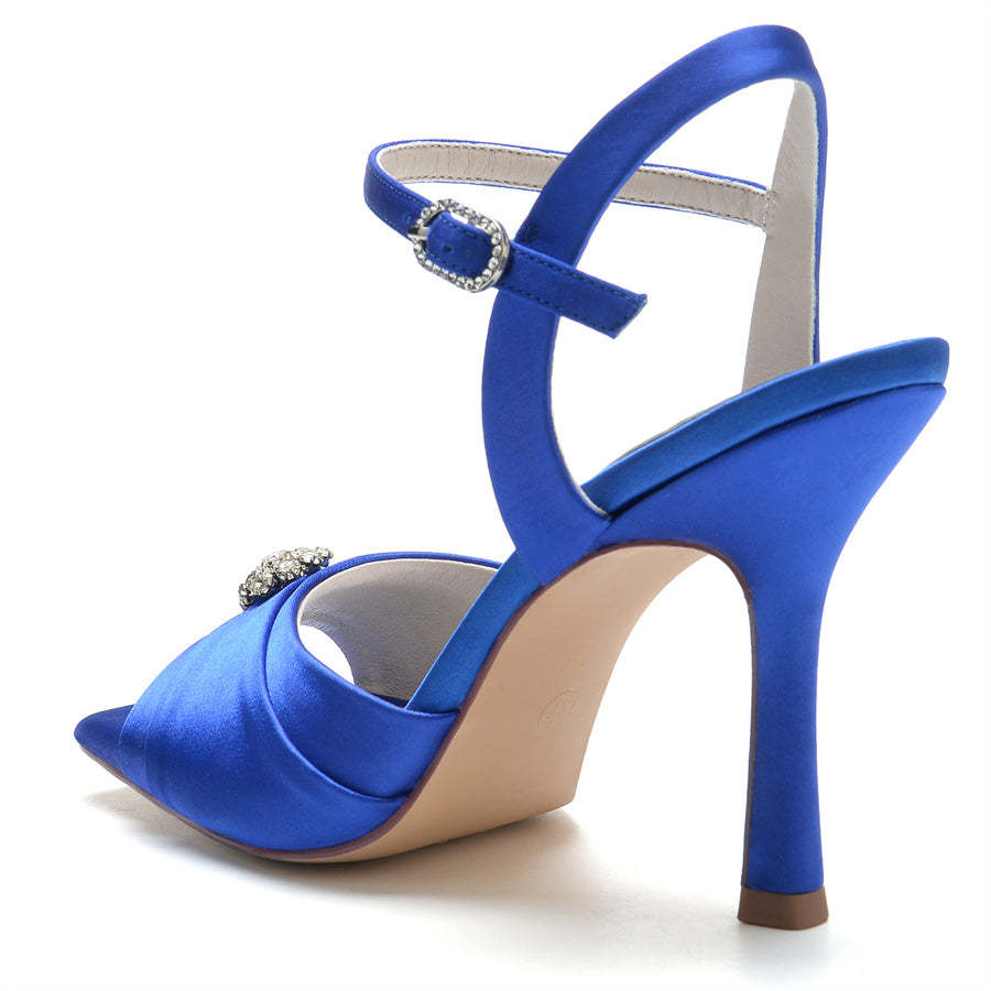 Bridal High Heel Wedding Shoes for Women with Crystals and Opened Toe