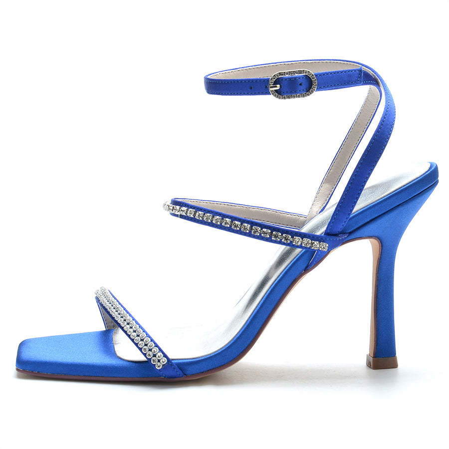 Bridal High Heel Shoes for Women with Crystals and Opened Toe