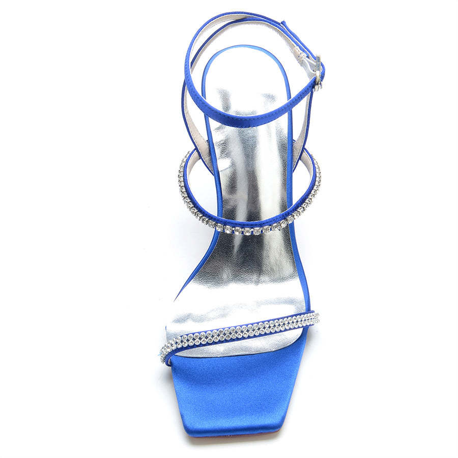 Bridal High Heel Shoes for Women with Crystals and Opened Toe