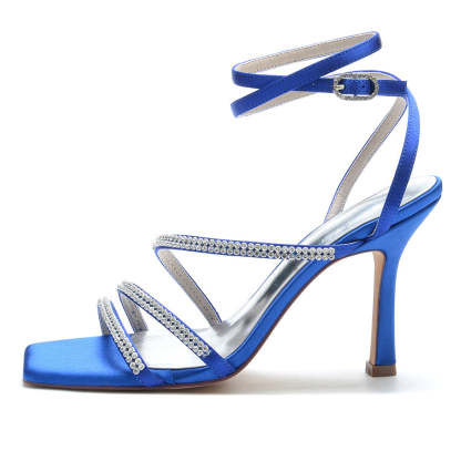 Unique High Heel Bridal Shoes for Women with Crystal Open Toe