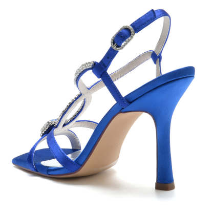 Unique High Heel Bridal Shoes for Women with Rhinestones and Opened Toe