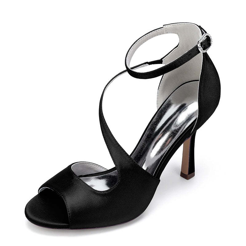 Bridal Peep Toe High Heel Ankle Strap Shoes for Women