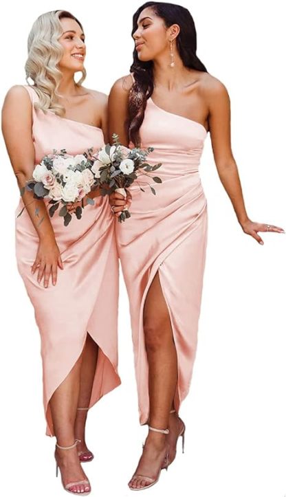 One-Shoulder Sleeveless Ankle-Length Mermaid/Trumpet Bridesmaid Dress