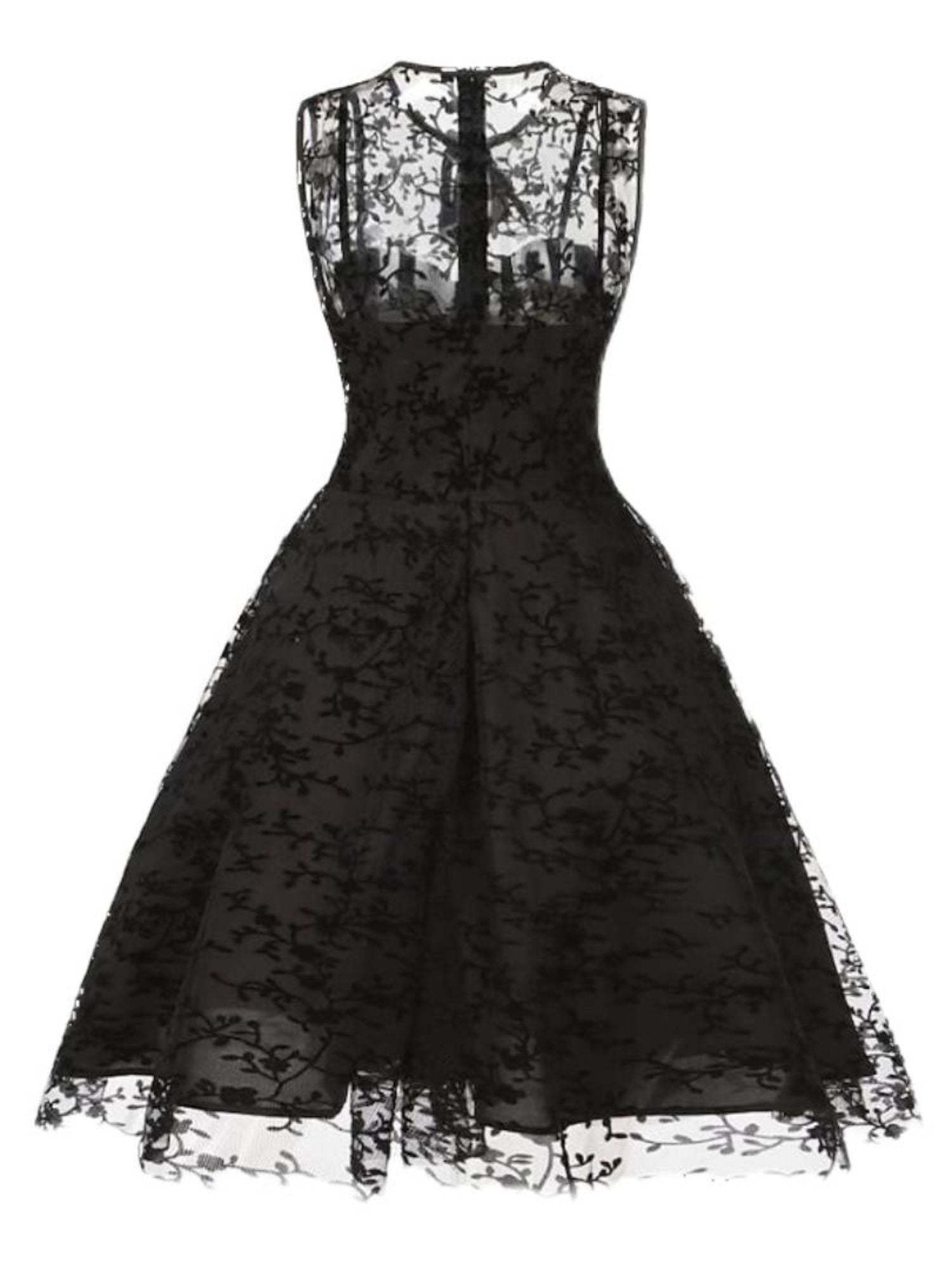 Retro Princess A-Line Dress with Lace Appliques Sleeveless Knee-Length Halloween Costume
