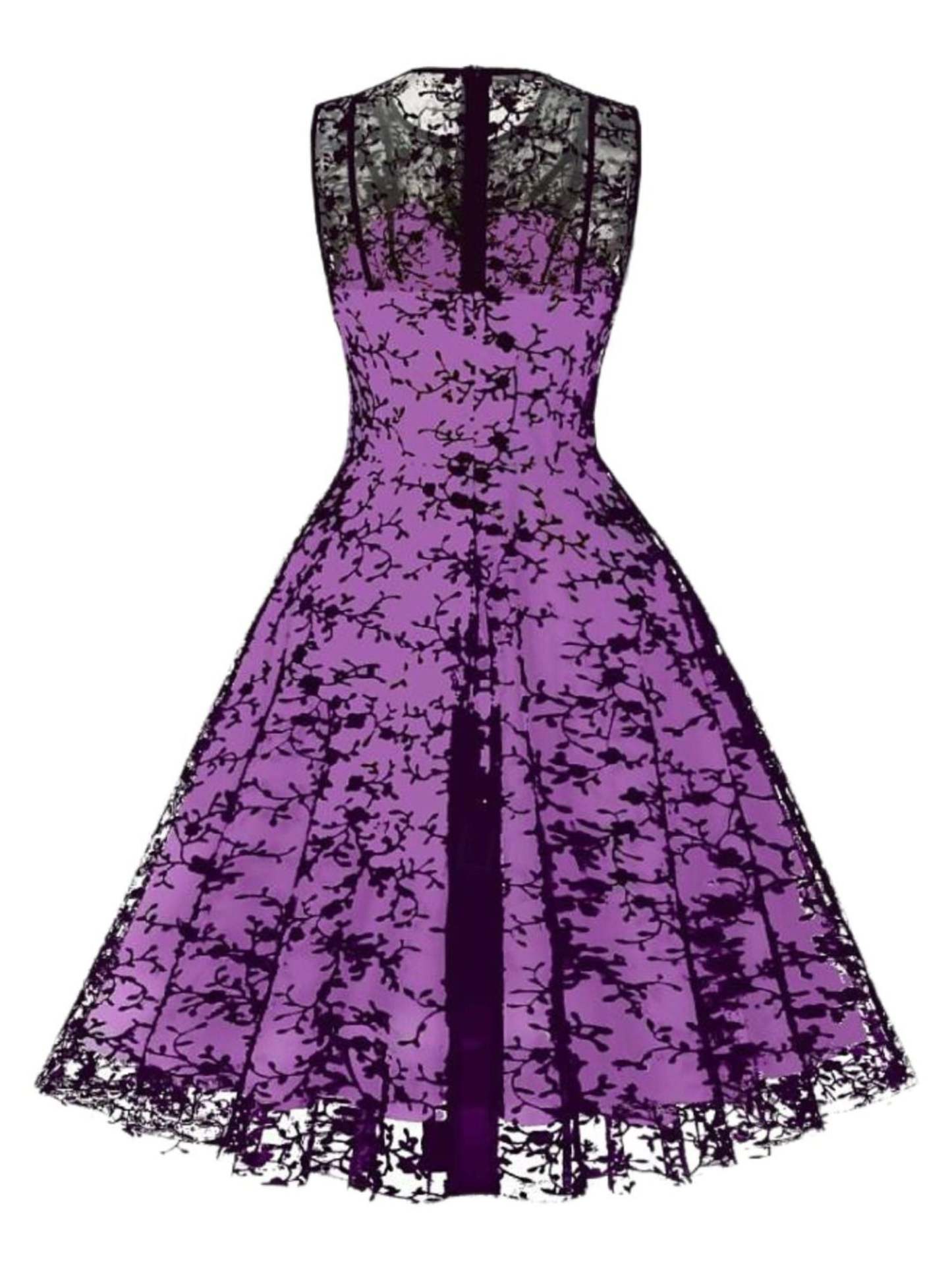 Retro Princess A-Line Dress with Lace Appliques Sleeveless Knee-Length Halloween Costume