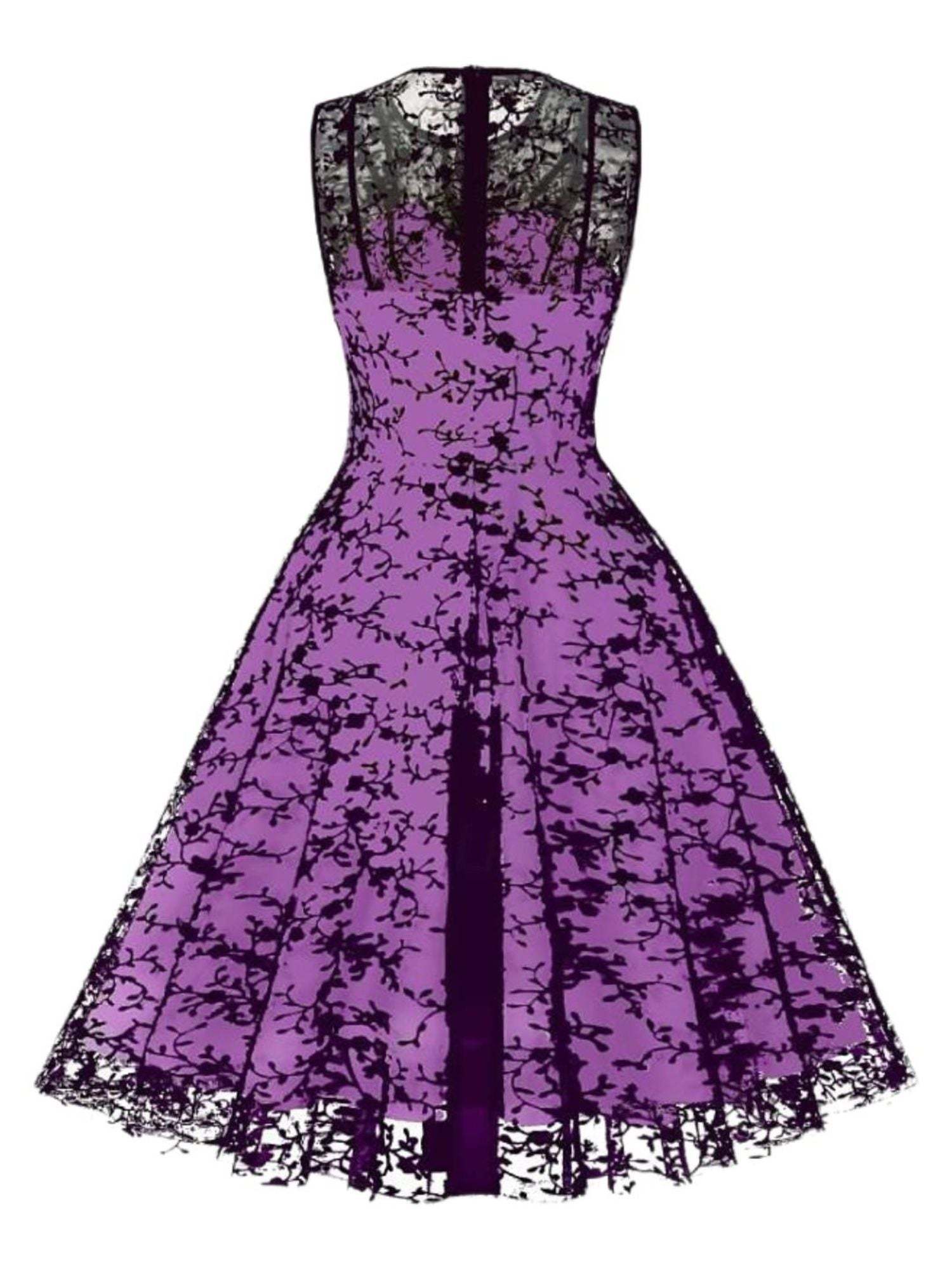 Retro Princess A-Line Dress with Lace Appliques Sleeveless Knee-Length Halloween Costume