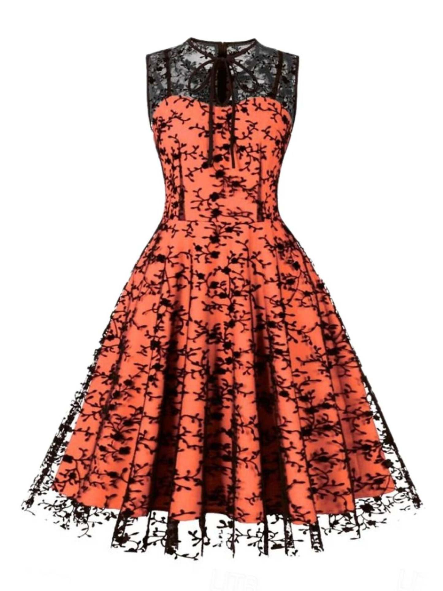 Retro Princess A-Line Dress with Lace Appliques Sleeveless Knee-Length Halloween Costume
