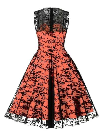 Retro Princess A-Line Dress with Lace Appliques Sleeveless Knee-Length Halloween Costume