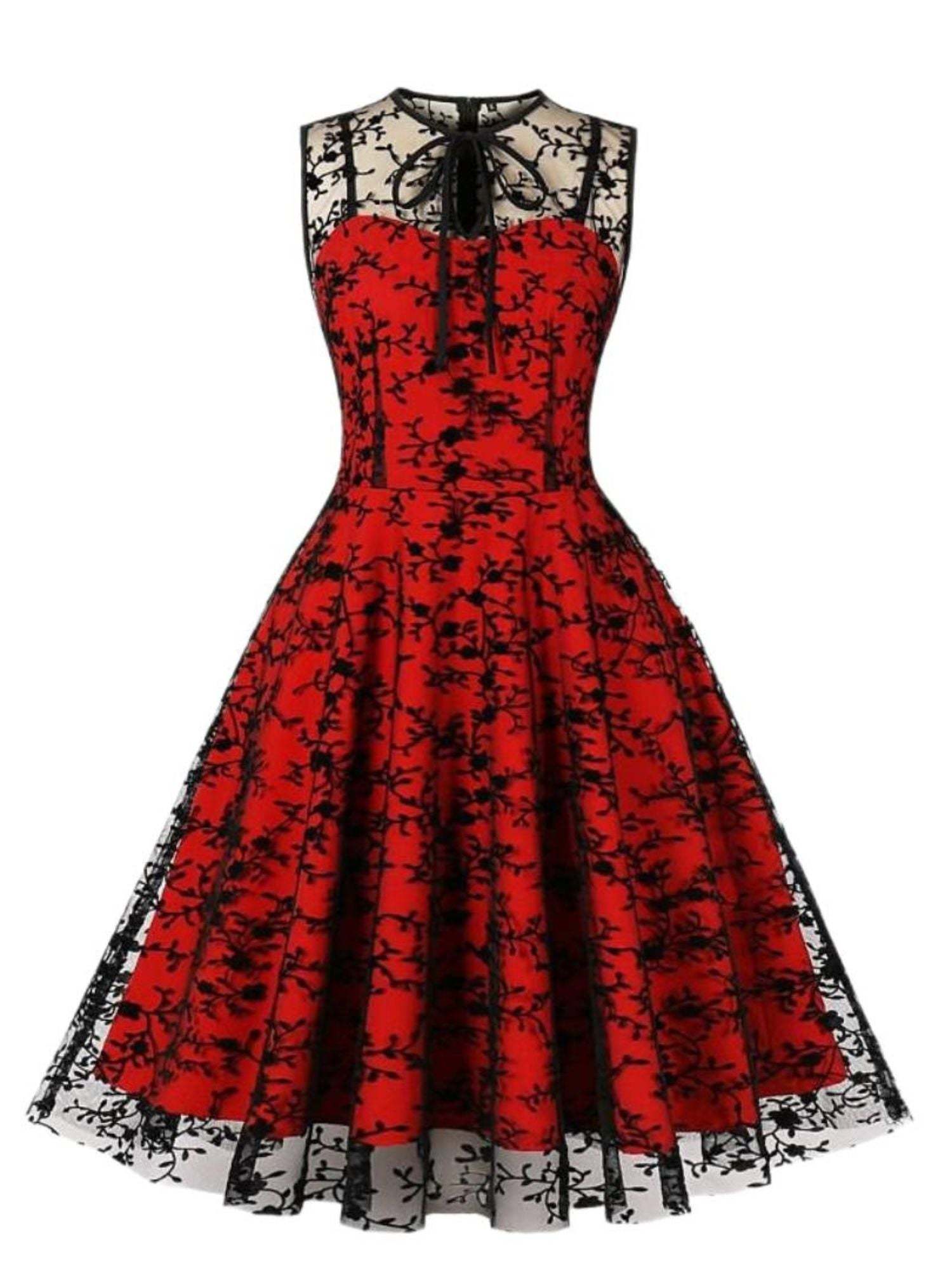 Retro Princess A-Line Dress with Lace Appliques Sleeveless Knee-Length Halloween Costume