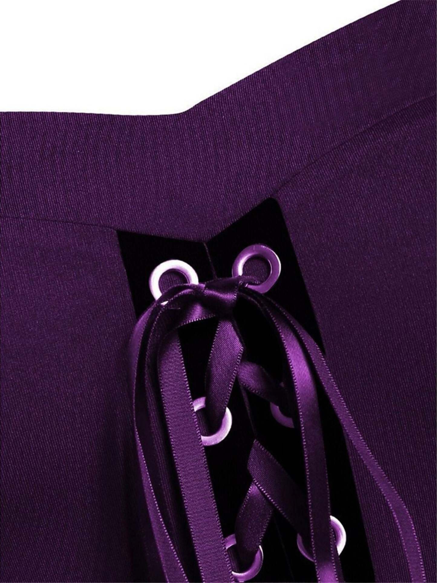 Black Sweetheart Retro Gothic A-Line Dress with 3/4 Sleeves for Halloween Performance