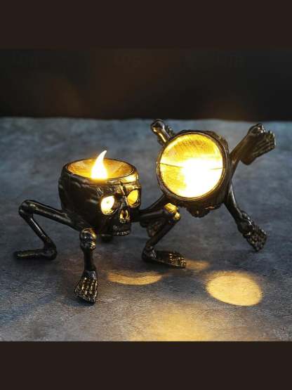 Vintage Halloween LED Candle Light with Skeleton Hand and Foot