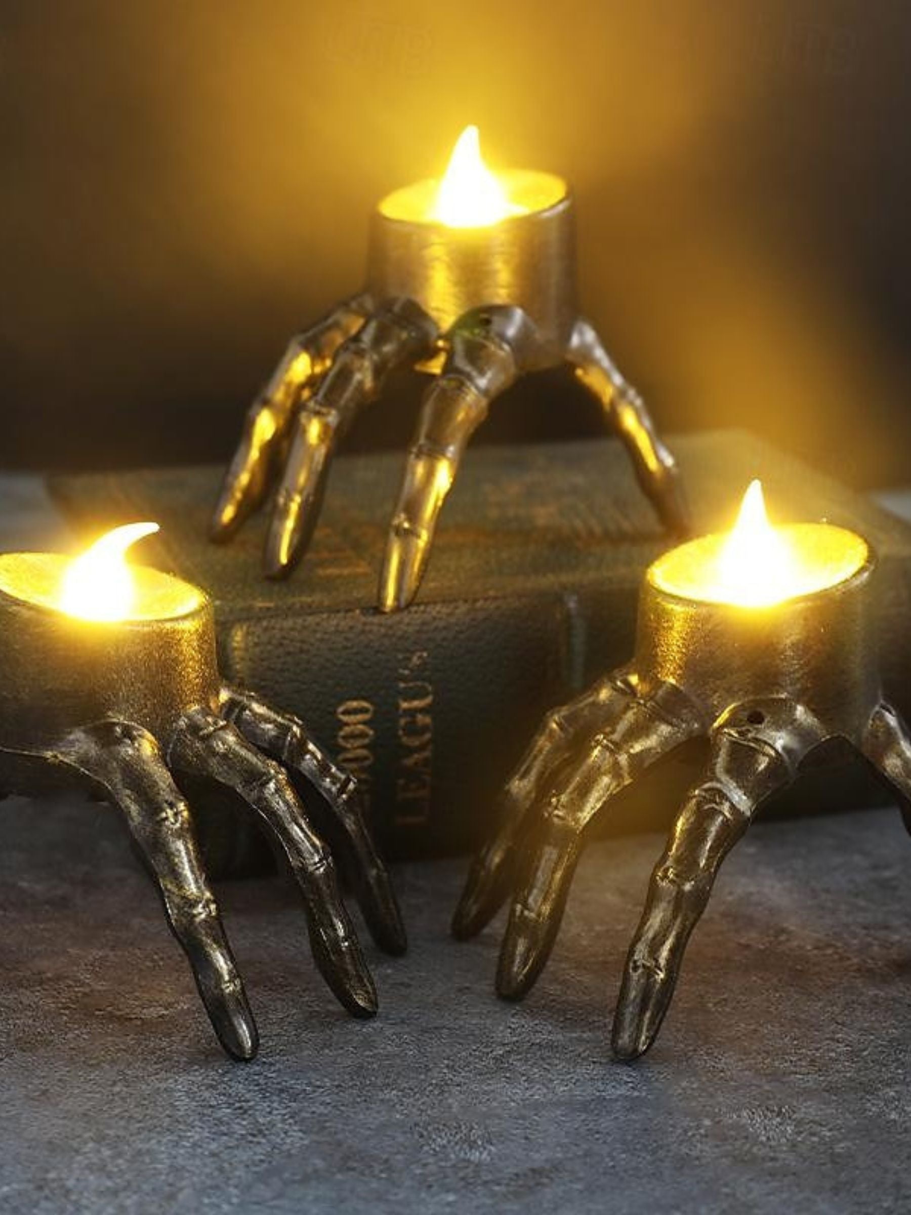 Vintage Halloween LED Candle Light with Skeleton Hand and Foot