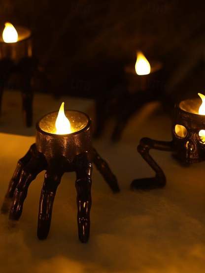 Vintage Halloween LED Candle Light with Skeleton Hand and Foot