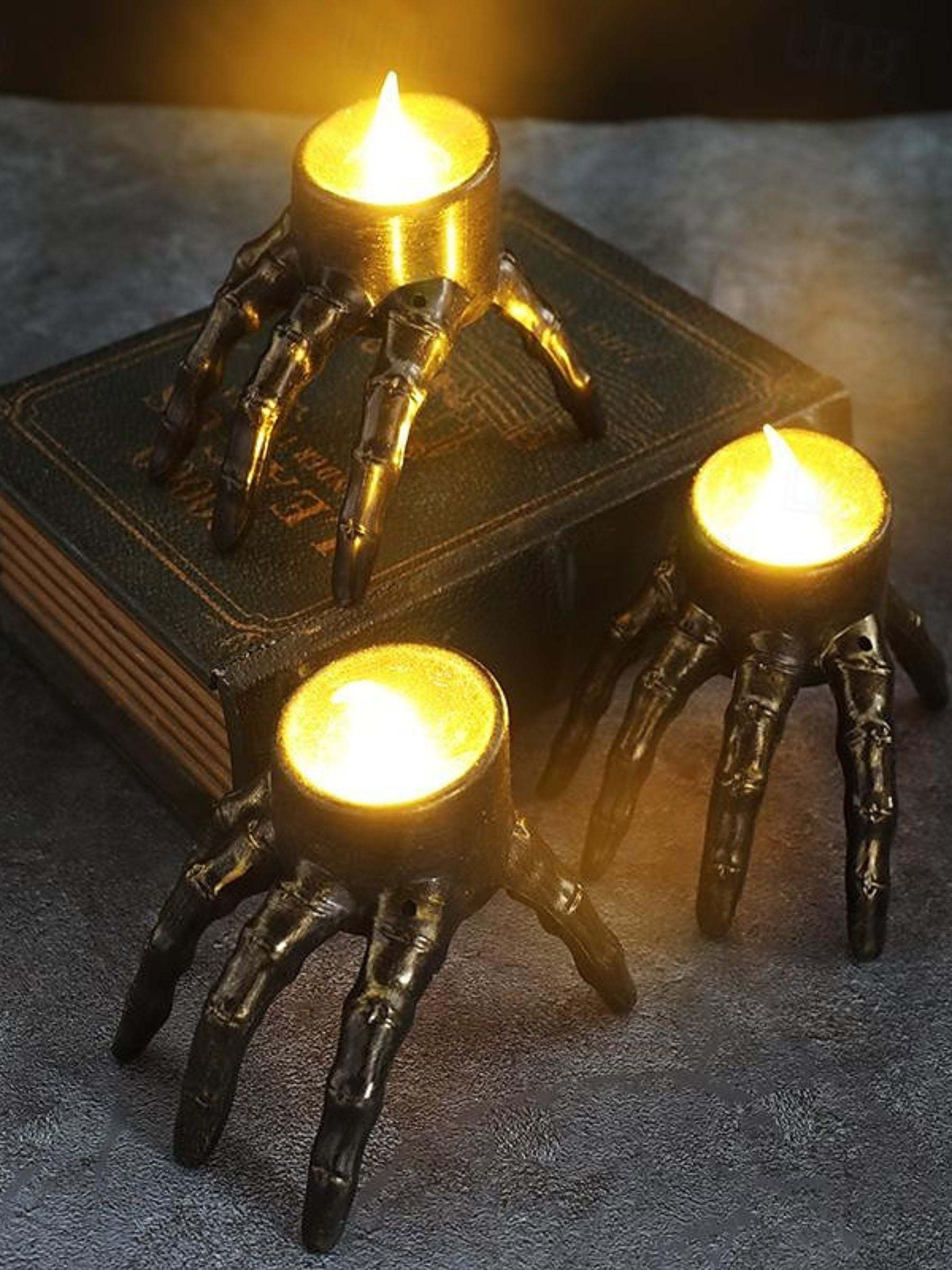 Vintage Halloween LED Candle Light with Skeleton Hand and Foot