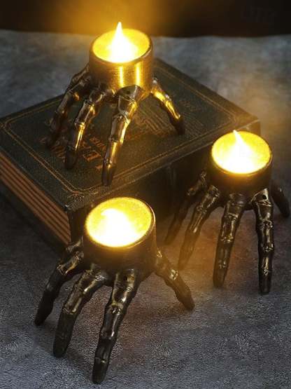 Vintage Halloween LED Candle Light with Skeleton Hand and Foot