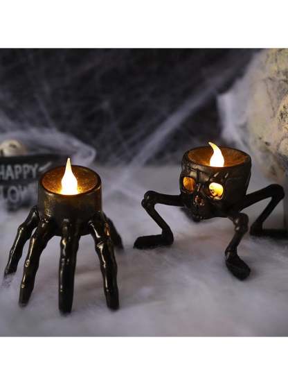 Vintage Halloween LED Candle Light with Skeleton Hand and Foot
