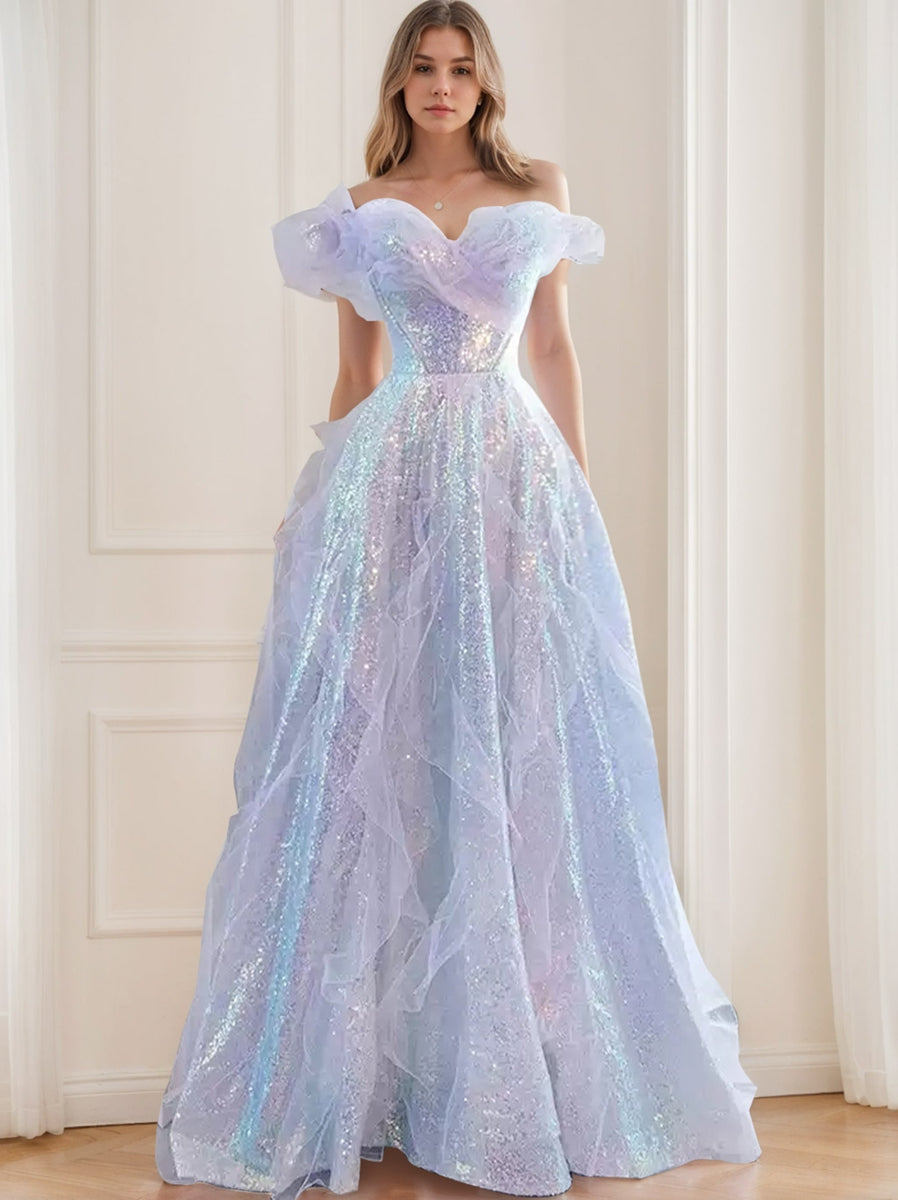 Sweetheart Princess A-Line Sleeveless Floor-Length Evening Gown in Tulle