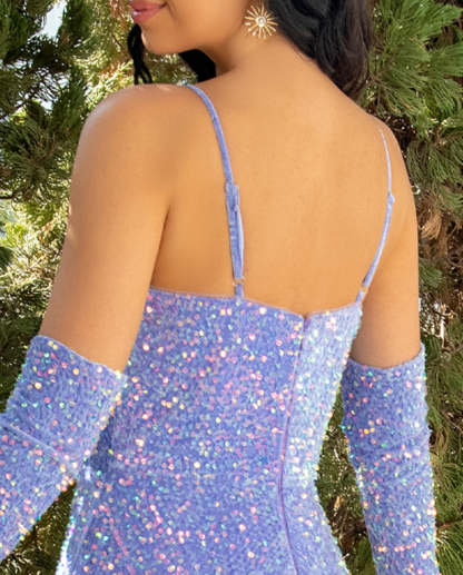 Princess A-Line Floor-Length Pleated Evening Dress with Spaghetti Straps Plunge V-Neck & Detachable Sleeves-BMbridal.UK