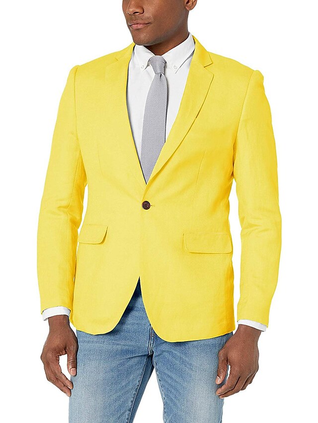 Single-Button Tailored Blazer Jacket For Men