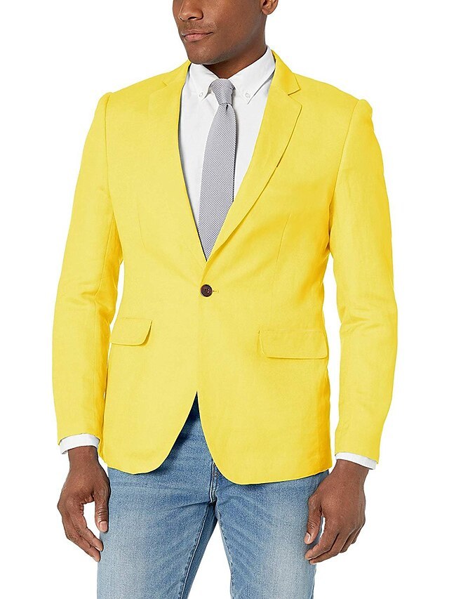 Single-Button Tailored Blazer Jacket For Men