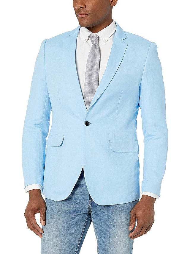 Single-Button Tailored Blazer Jacket For Men