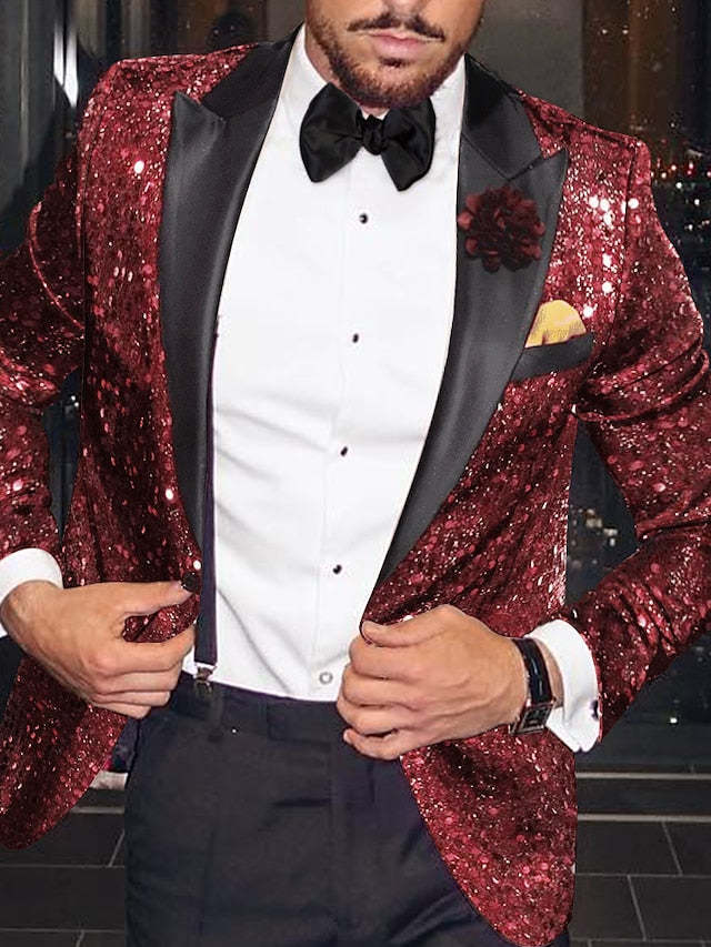Single-Button Tailored Party Jacket For Men