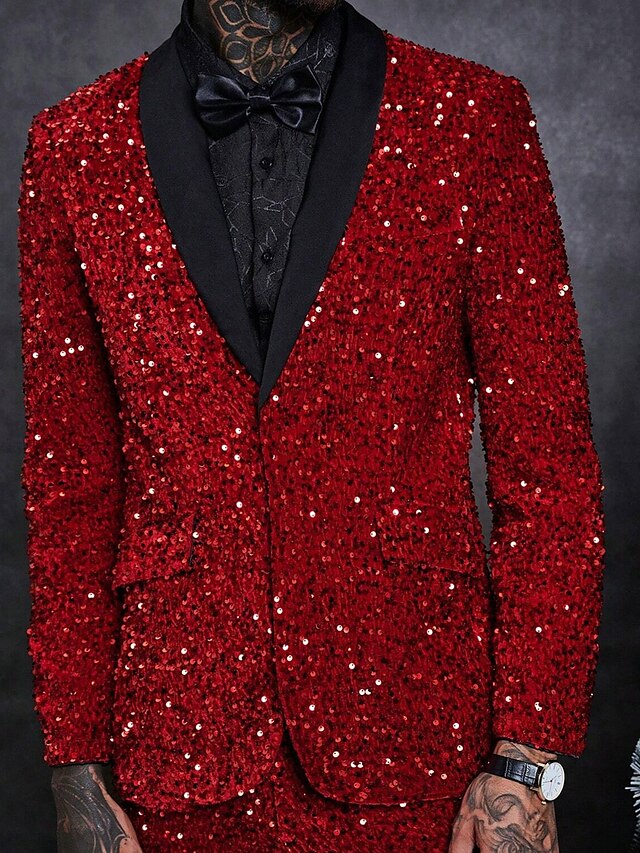 Single-Button Casual Party Jacket For Men Tailored Fit