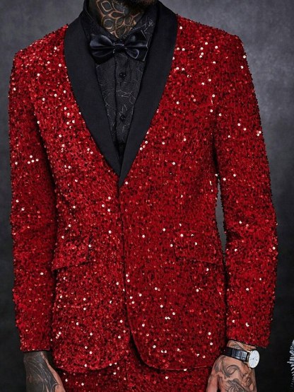 Single-Button Casual Party Jacket For Men Tailored Fit