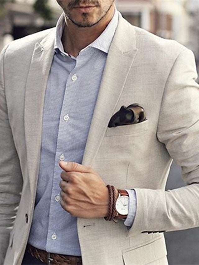 Single-Button Tailored Blazer Jacket For Men