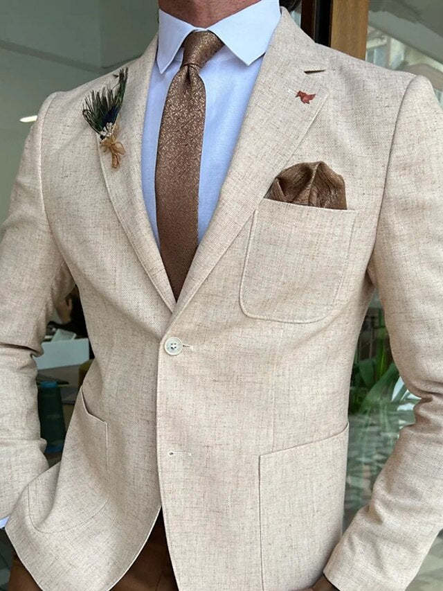Single-Button Tailored Blazer Jacket For Men