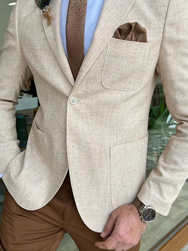 Single-Button Tailored Blazer Jacket For Men