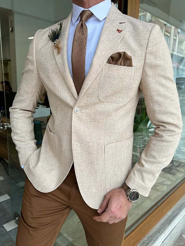 Single-Button Tailored Blazer Jacket For Men