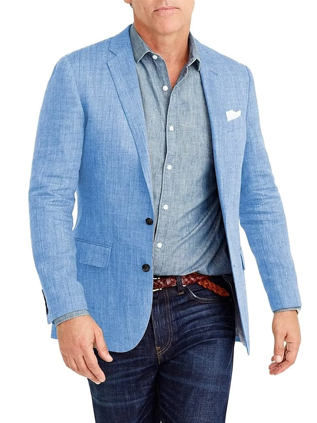 Single-Breasted Two-Button Blazer Jacket With A Tailored Fit For Men