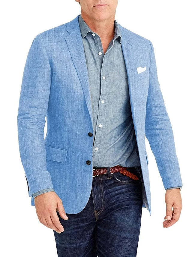 Single-Breasted Two-Button Blazer Jacket With A Tailored Fit For Men