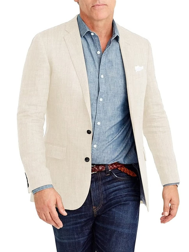 Single-Breasted Two-Button Blazer Jacket With A Tailored Fit For Men
