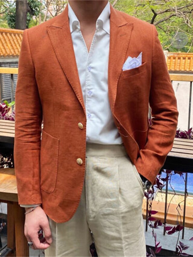 Single-Breasted Two-Button Blazer Jacket With A Tailored Fit For Men