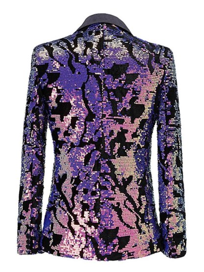 Single-Button Sequin Blazer For Men In Regular Fit