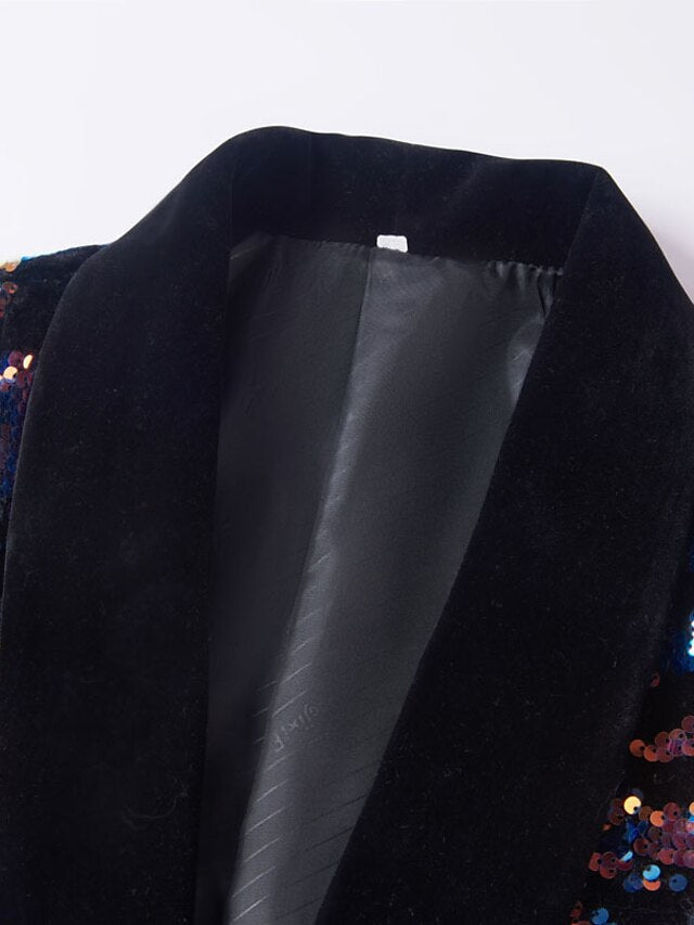 Single-Button Sequin Blazer For Men In Regular Fit