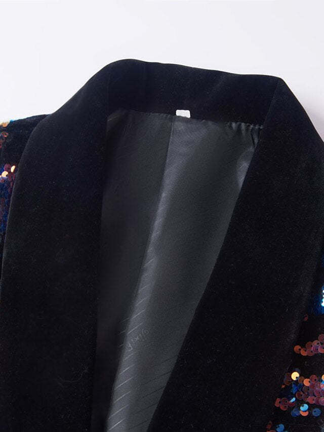Single-Button Sequin Blazer For Men In Regular Fit