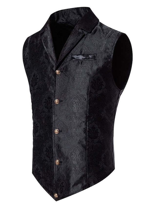 Single-Breasted Steampunk Vest For Men With Five Buttons