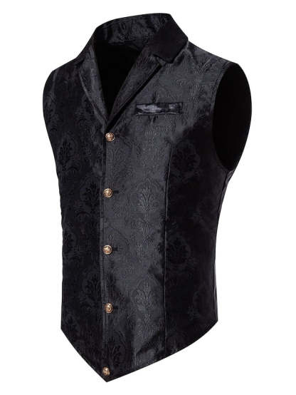 Single-Breasted Steampunk Vest For Men With Five Buttons