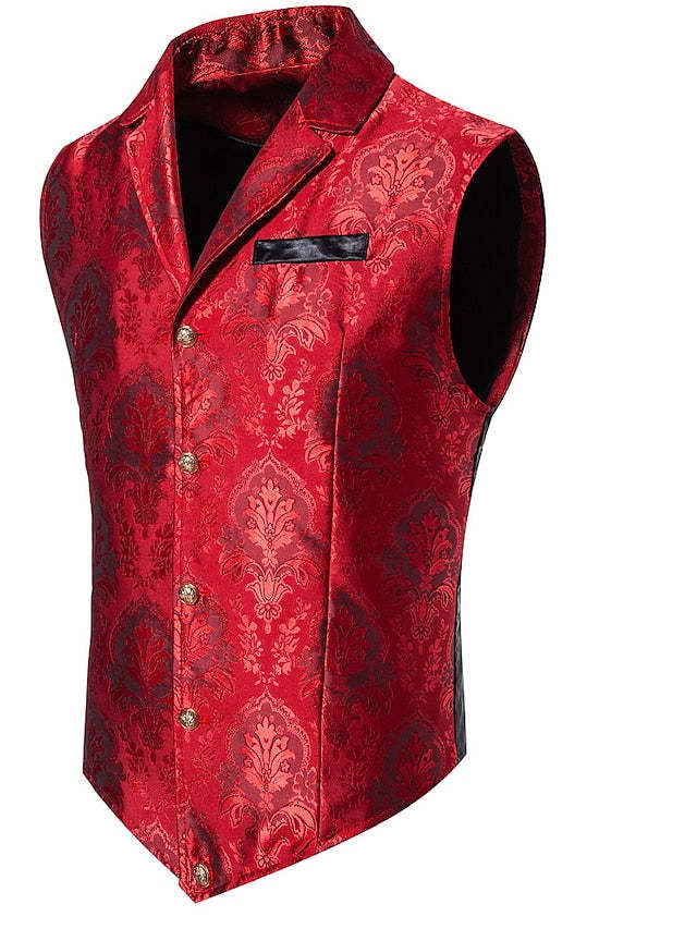Single-Breasted Steampunk Vest For Men With Five Buttons