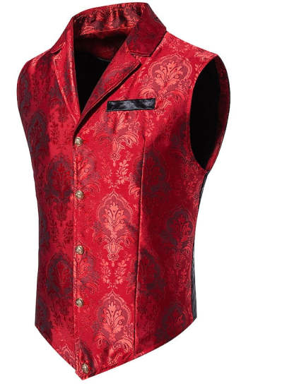 Single-Breasted Steampunk Vest For Men With Five Buttons