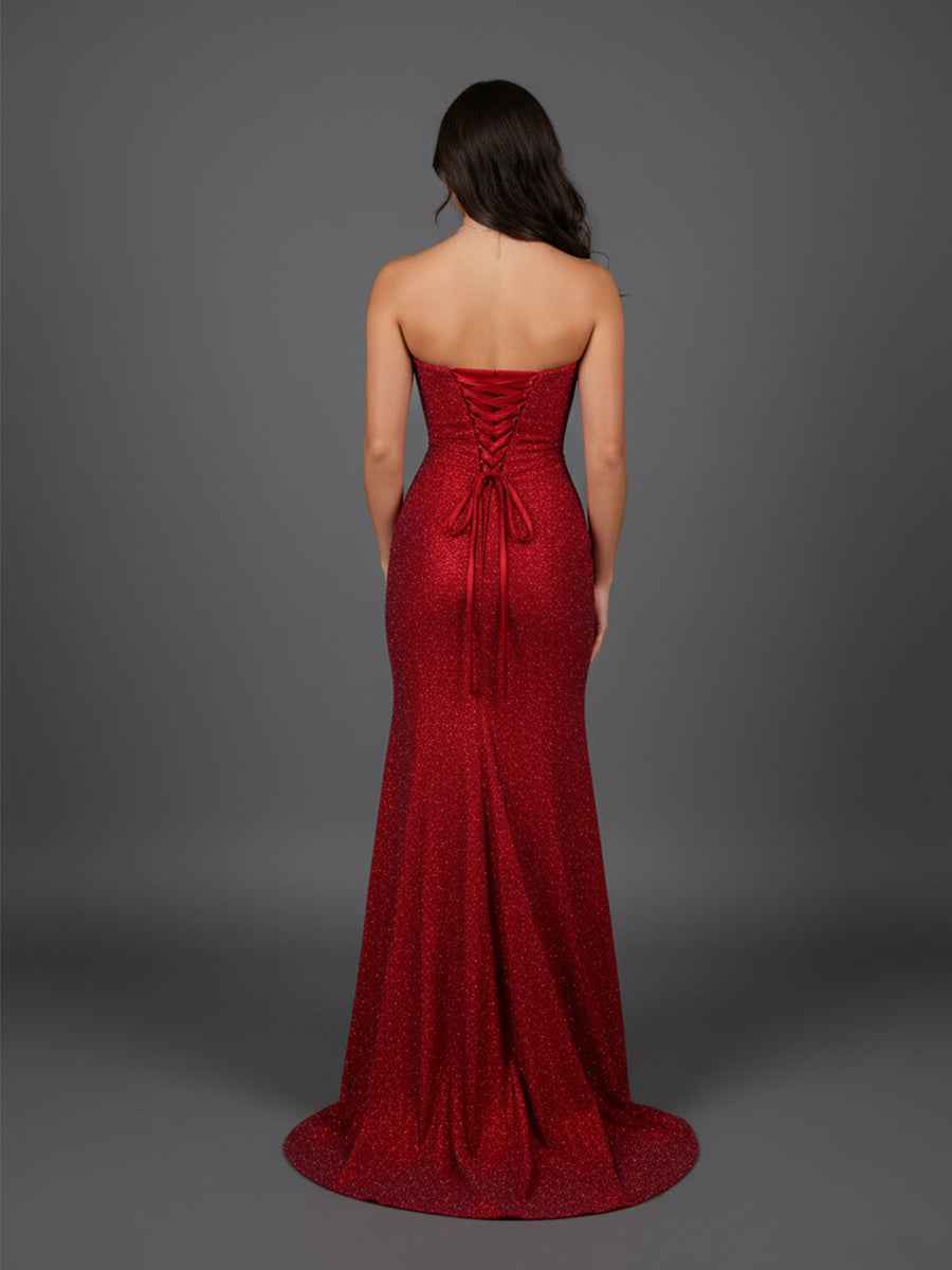 Mermaid Strapless Keyholes Long Prom Dress with Beads