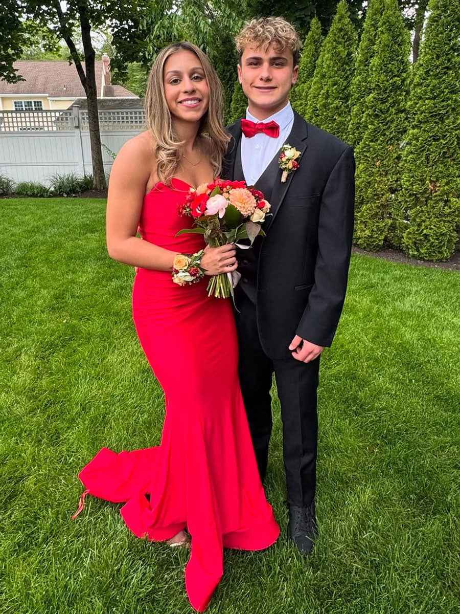 Mermaid Strapless Ruched Mermaid Long Prom Dress