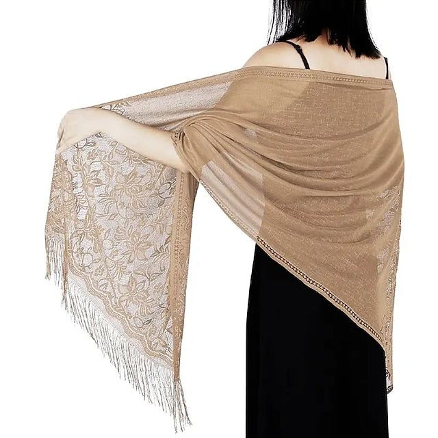 Elegant Vintage Sleeveless Women's Wedding Wrap in Polyester with Lace