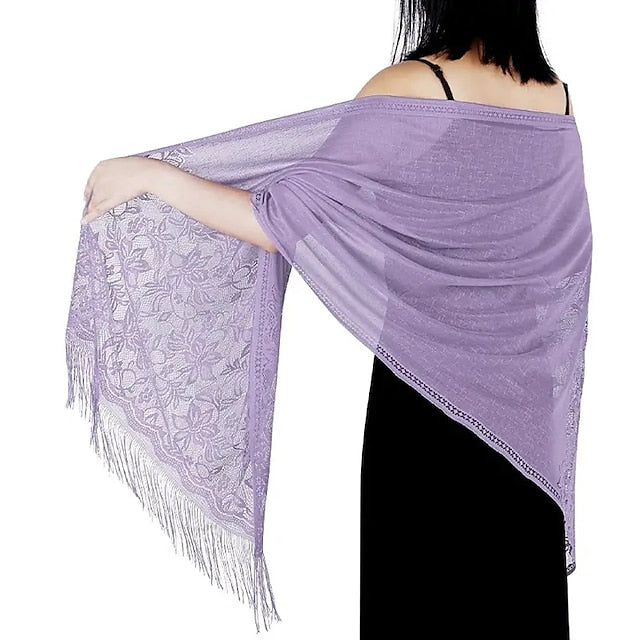 Elegant Vintage Sleeveless Women's Wedding Wrap in Polyester with Lace