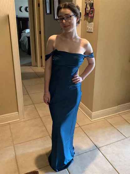 Yellow Off the Shoulder Sheath Long Party Maxi Dress