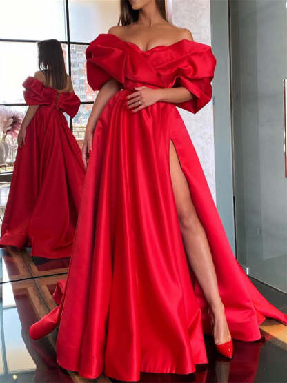 Floor-length Off-the-Shoulder Prom Dresses in A-Line and Princess Styles